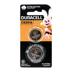 Duracell CR2016 battery packaging with a cartoon character on a white background