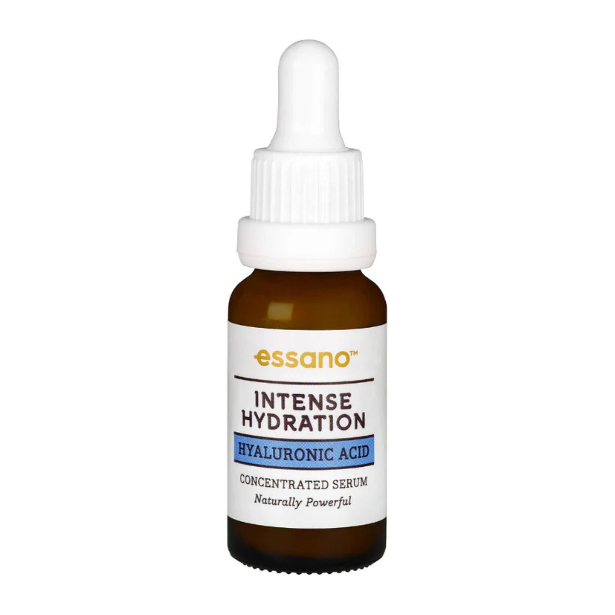 Essano Intense Hydration serum bottle with dropper on a white background