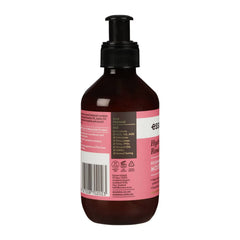 Bottle with pink label on a white background