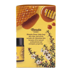 Manuka honey packaging with floral design and text on a white background