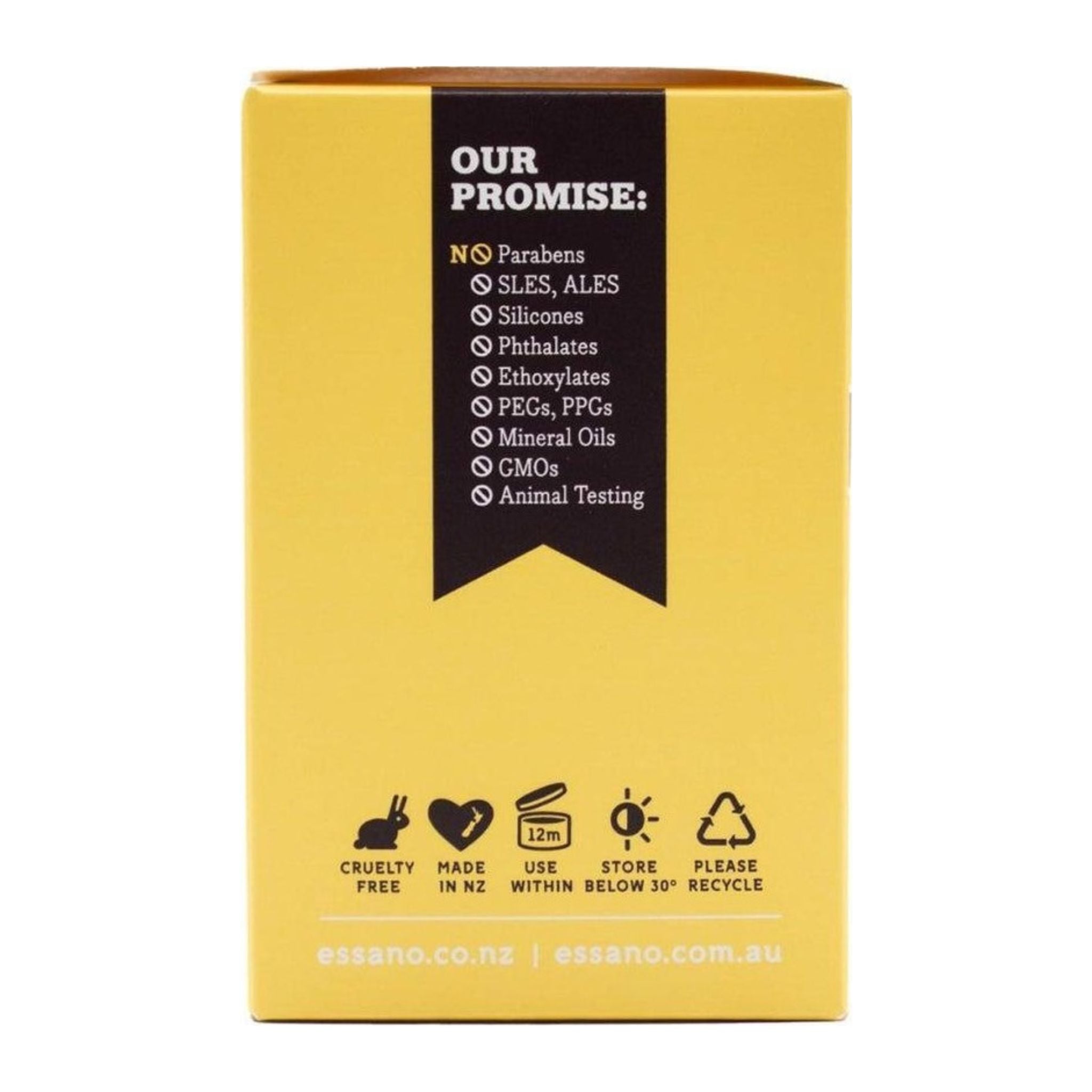 Yellow box with black text and icons on a white background
