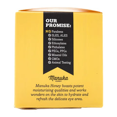 Manuka honey packaging with a promise label on a white background