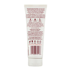 Back label of a skincare product tube on a white background