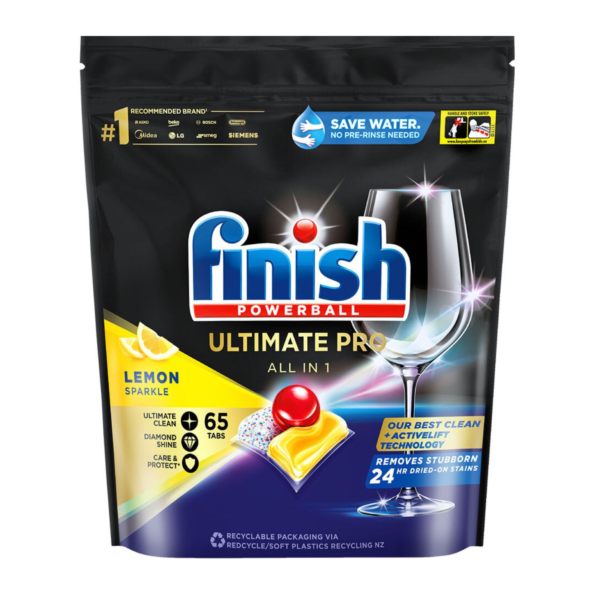 Finish Powerball Ultimate Pro Dishwashing Tablets 65 Pack – Front View