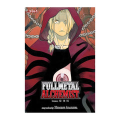Fullmetal Alchemist book cover with character in red hood and chains