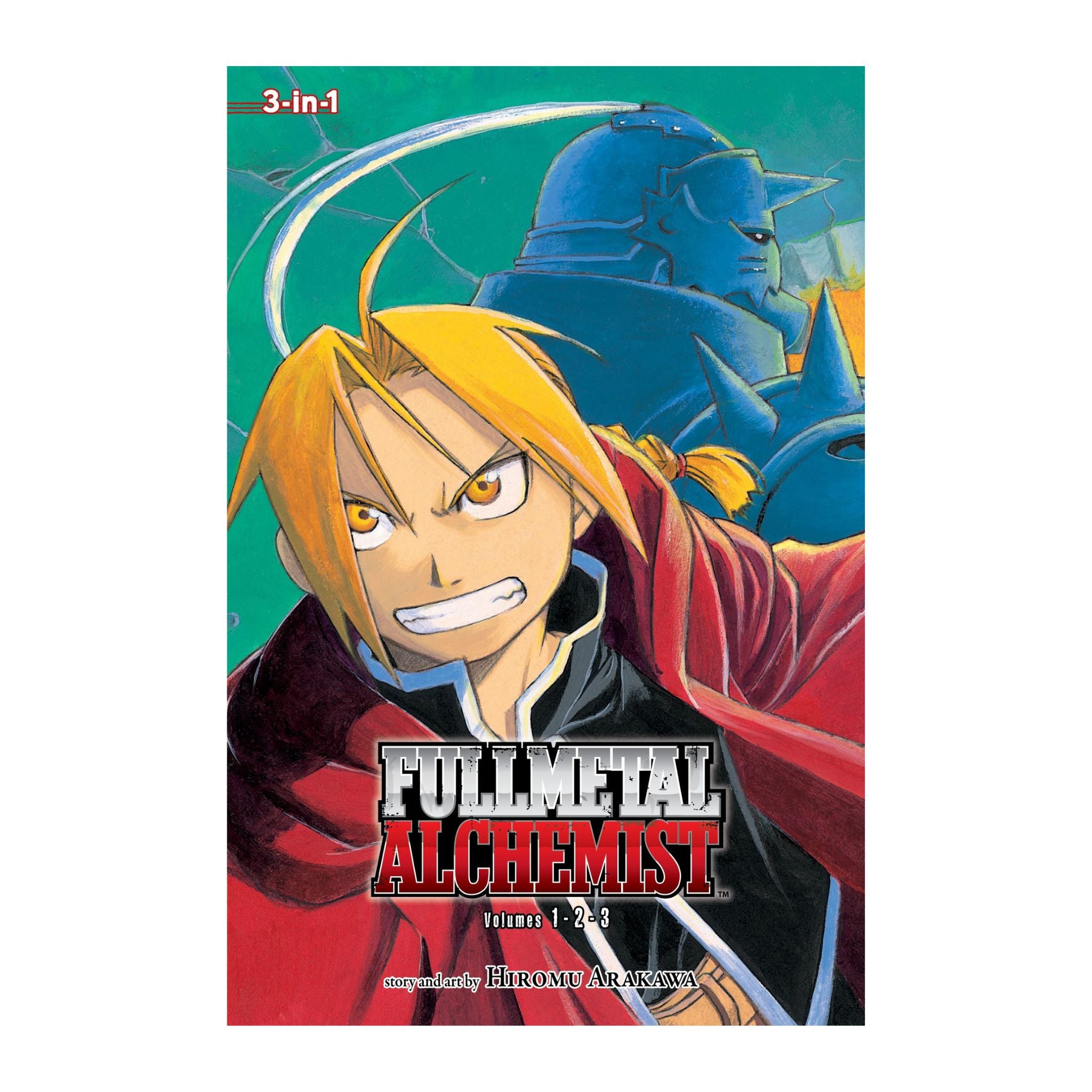 Cover of Fullmetal Alchemist 3‑in‑1 Edition Vol 1 featuring Edward and Alphonse Elric