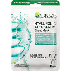 Garnier hyaluronic acid hydrating sheet mask packaging