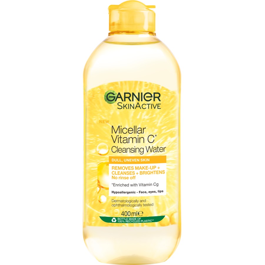 Front View of Garnier Vitamin C Anti-Dark Spots Power Kit​ Cleansing Water