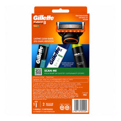 Gillette Fusion5 razor packaging with orange and white design