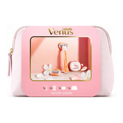 Pink Gillette Venus grooming kit on a white background
