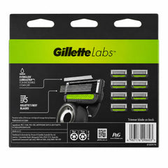 Gillette Labs razor and blade packaging on a black background