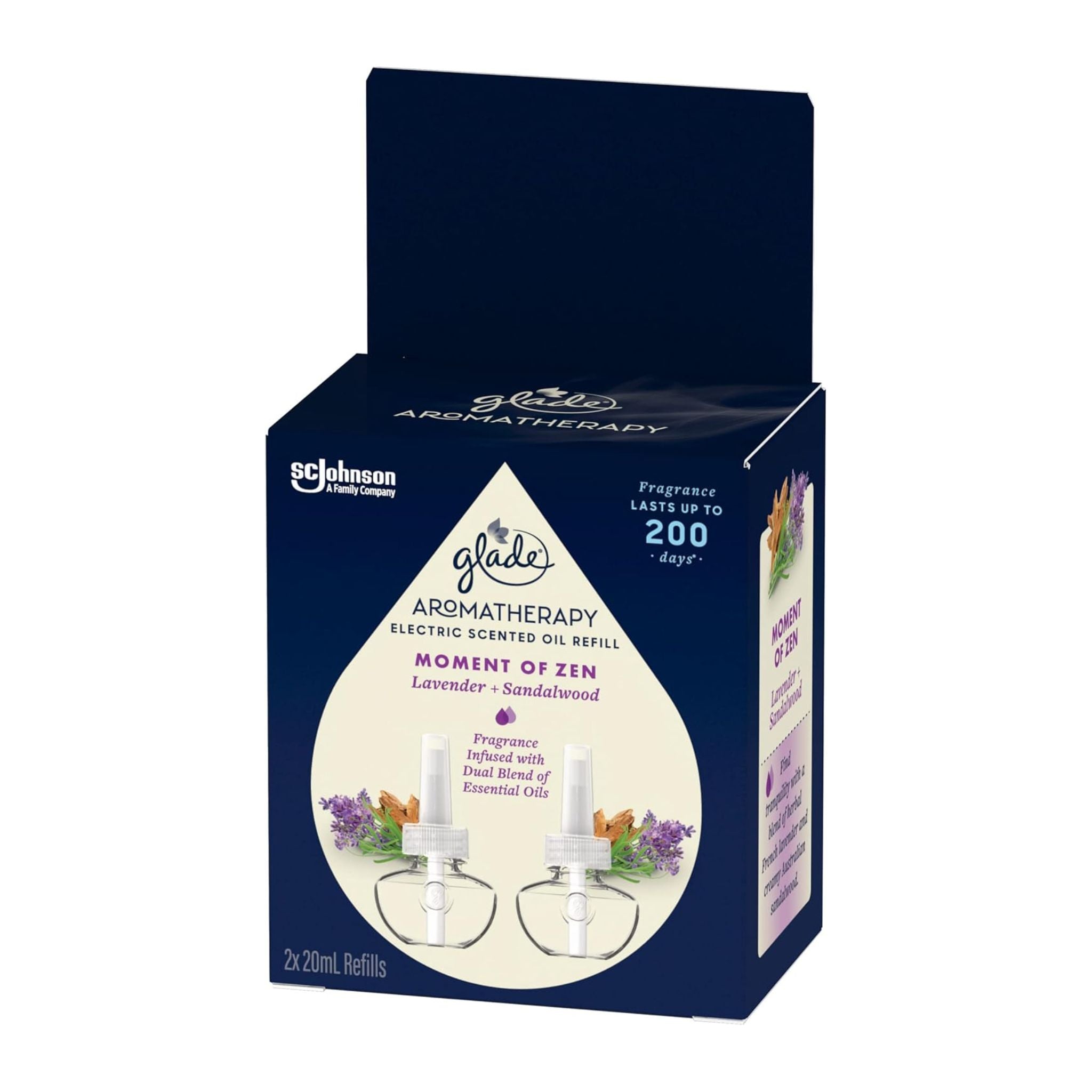 Glade Aromatherapy electric scented oil refill packaging on a white background