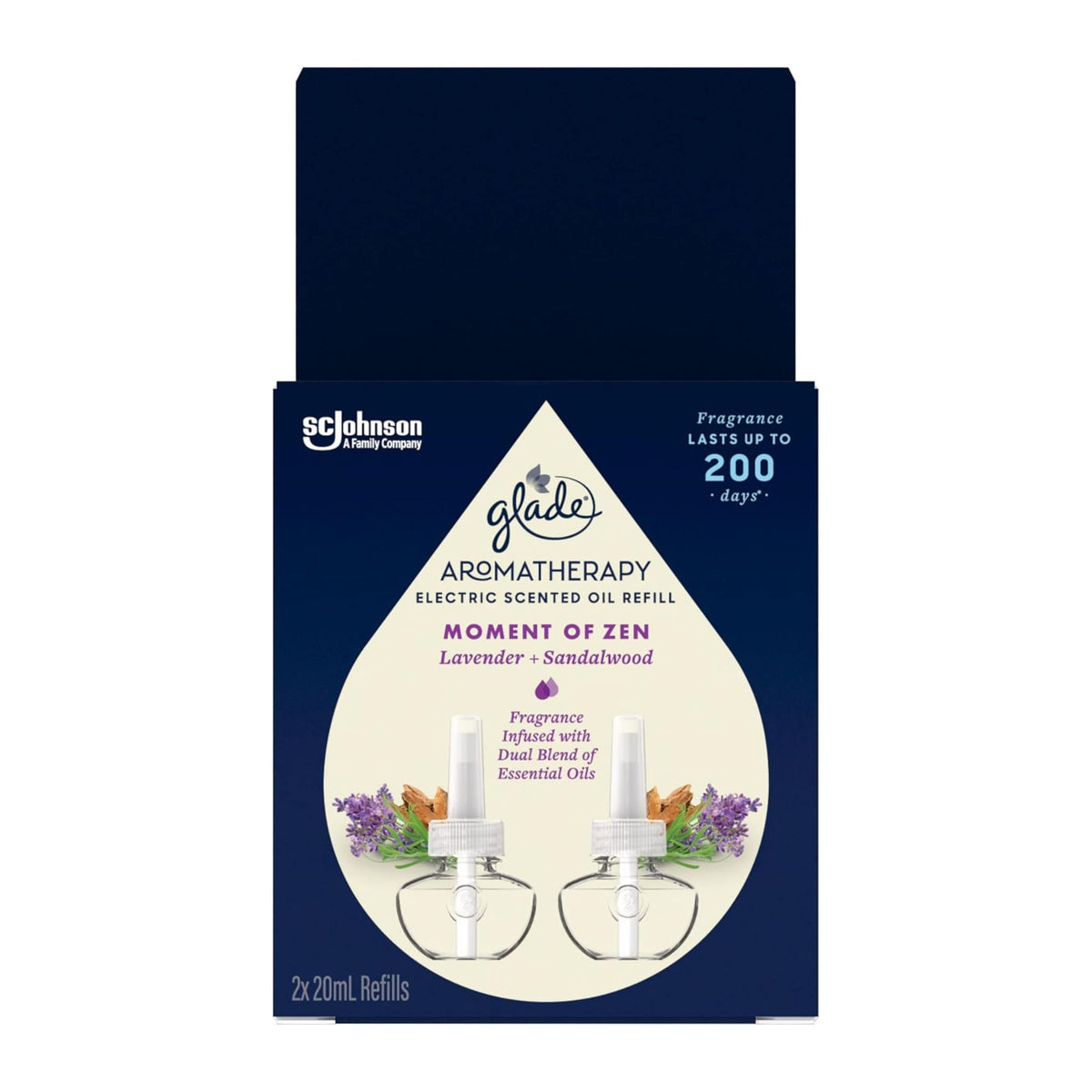 Glade Aromatherapy Electric Oil Refill – Moment of Zen Lavender & Sandalwood 2 x 20mL