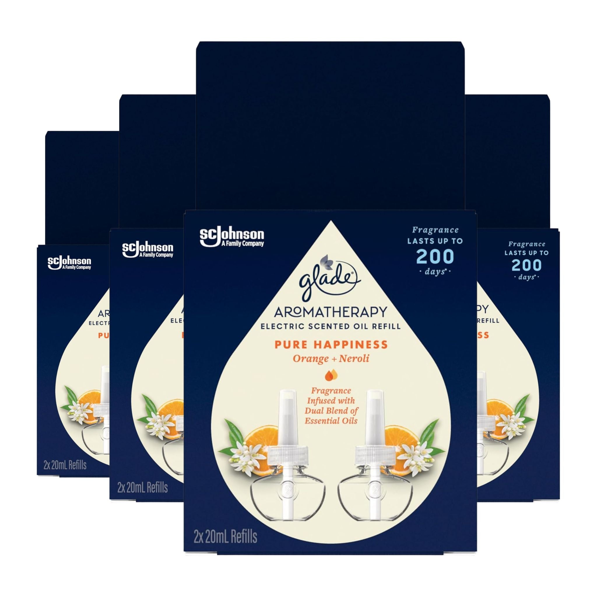 Glade Electric Oil Refill 2x20mL Pack of 4 – Orange & Neroli