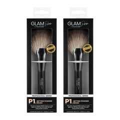Two Glam Pro makeup brushes in packaging on a white background