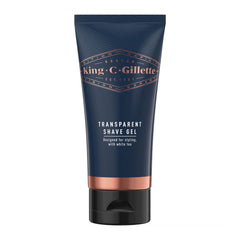 King C. Gillette transparent shave gel tube on a white background