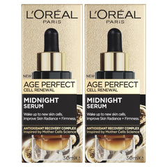 L’Oréal Paris Age Perfect Midnight Serum duo pack shown from the front