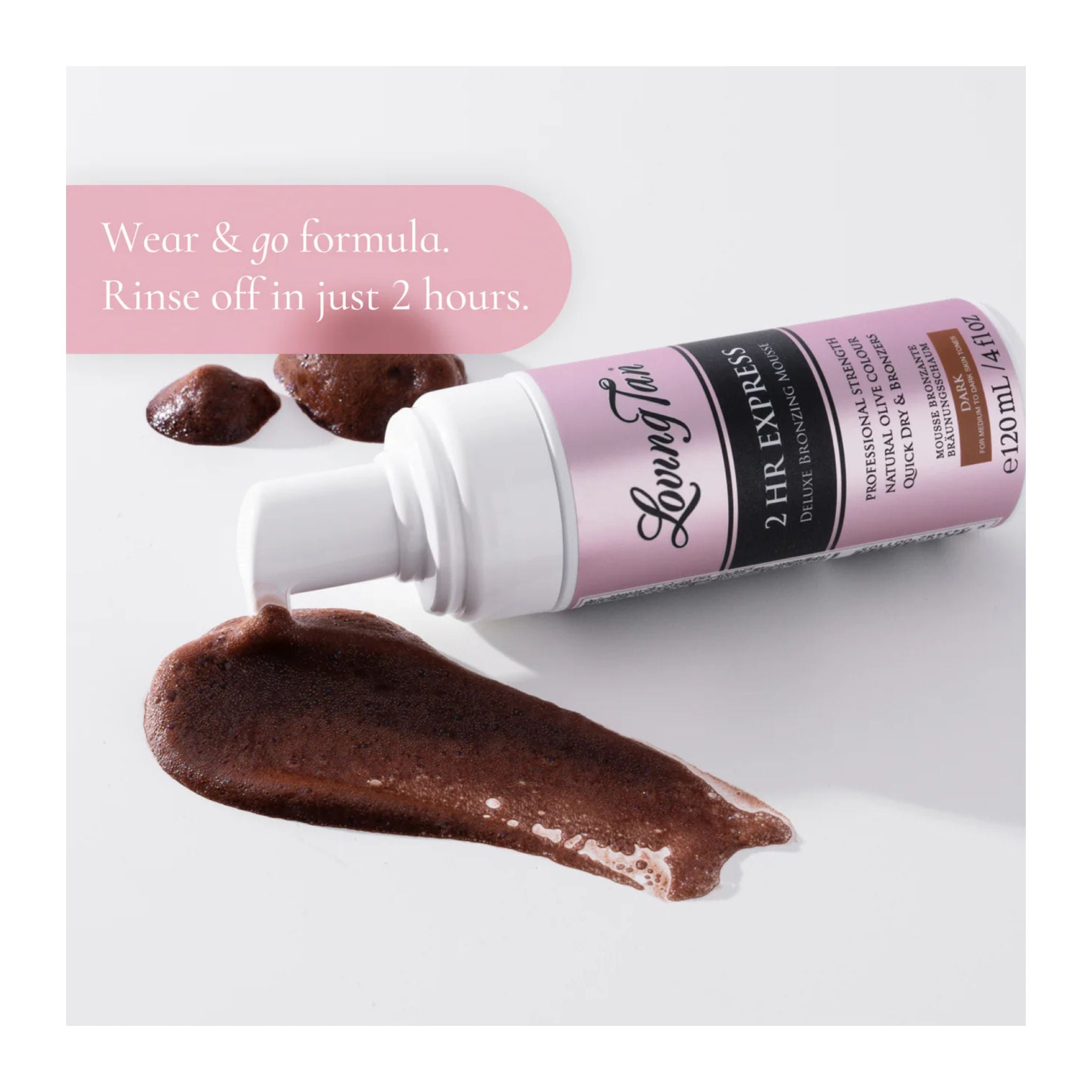 L'Oreal Paris 2HR Express hair color product with brown color swatch on a white background