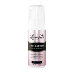 Loving Tan 2HR Express bronzing mousse bottle on a white background