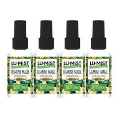 Lu Mist Jasmine Magic essential oil mist set with four spray bottles for aromatherapy and relaxation