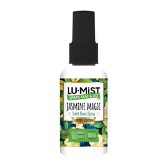 Lu-Mist Jasmine Magic toilet bowl spray bottle on a white background