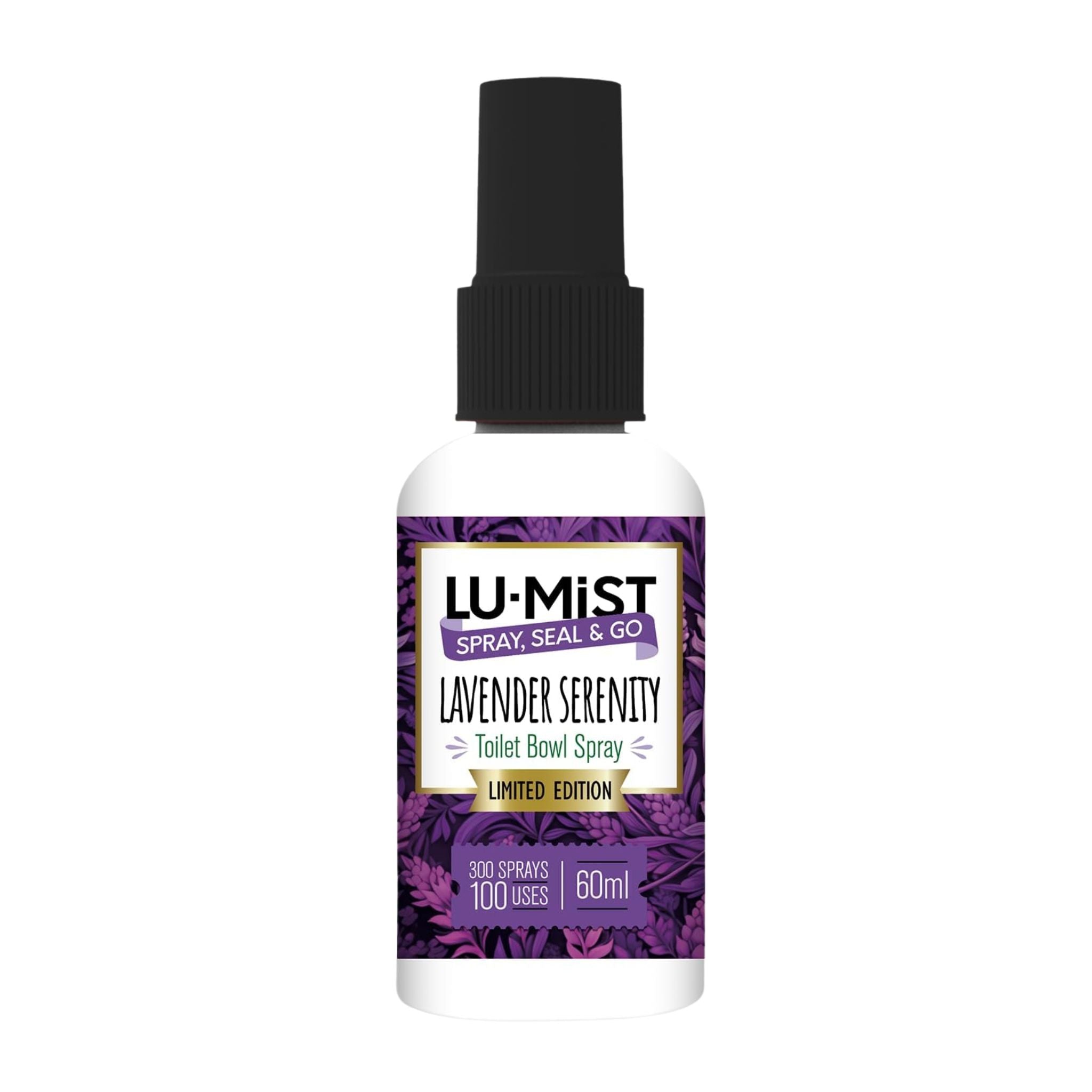 Lu-Mist Lavender Serenity toilet bowl spray bottle on a white background