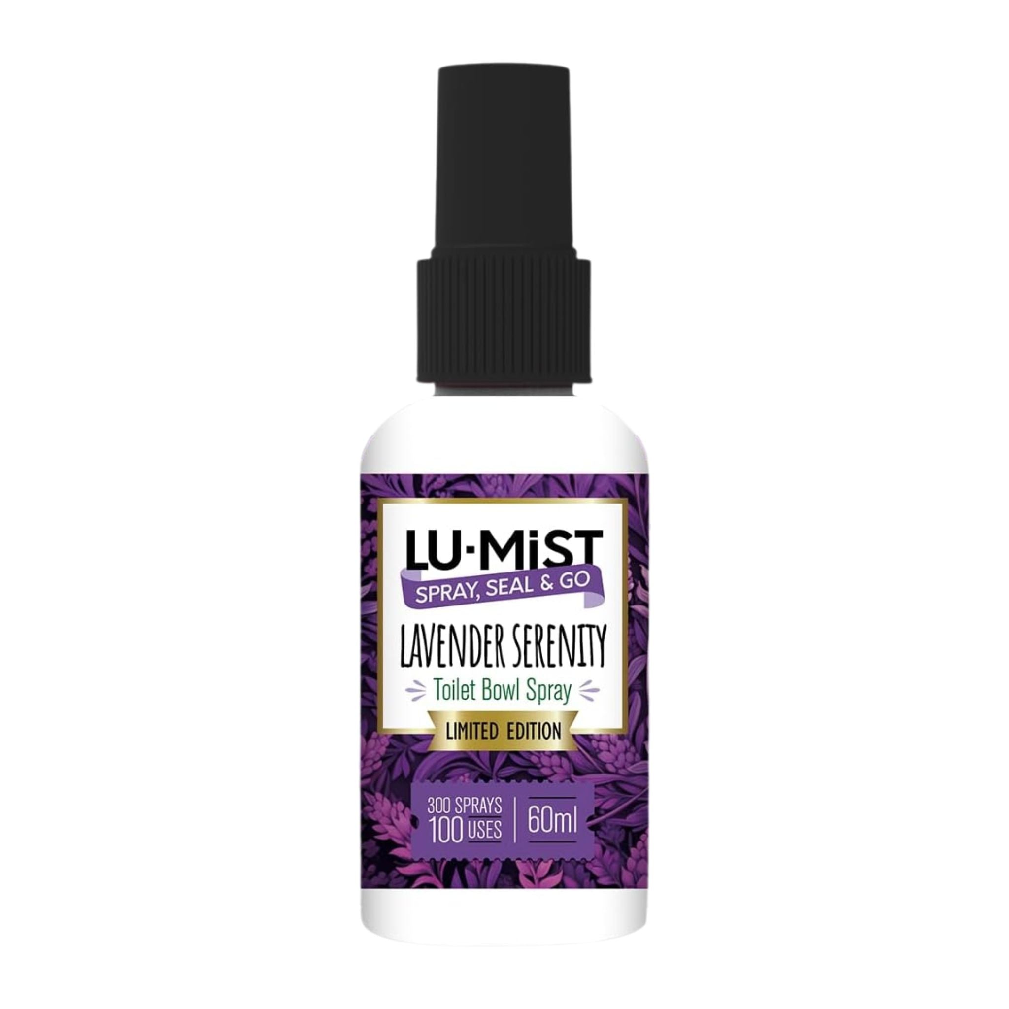 Lu-Mist Lavender Serenity toilet bowl spray bottle on a white background