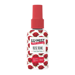 Lu-Mist Rose Bowl Toilet Bowl Spray bottle with red rose design on a white background