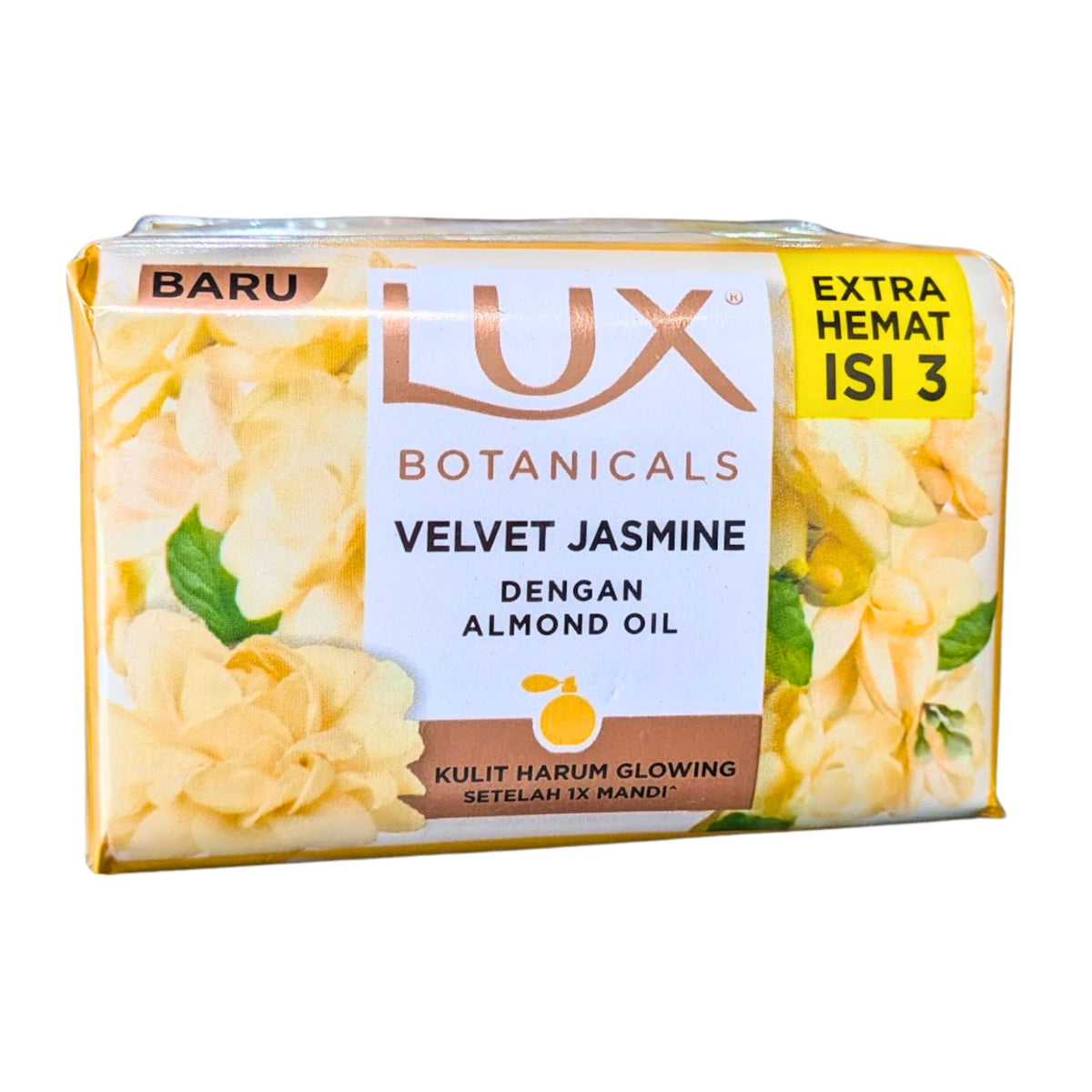 Lux Botanicals Velvet Jasmine soap packaging on a white background