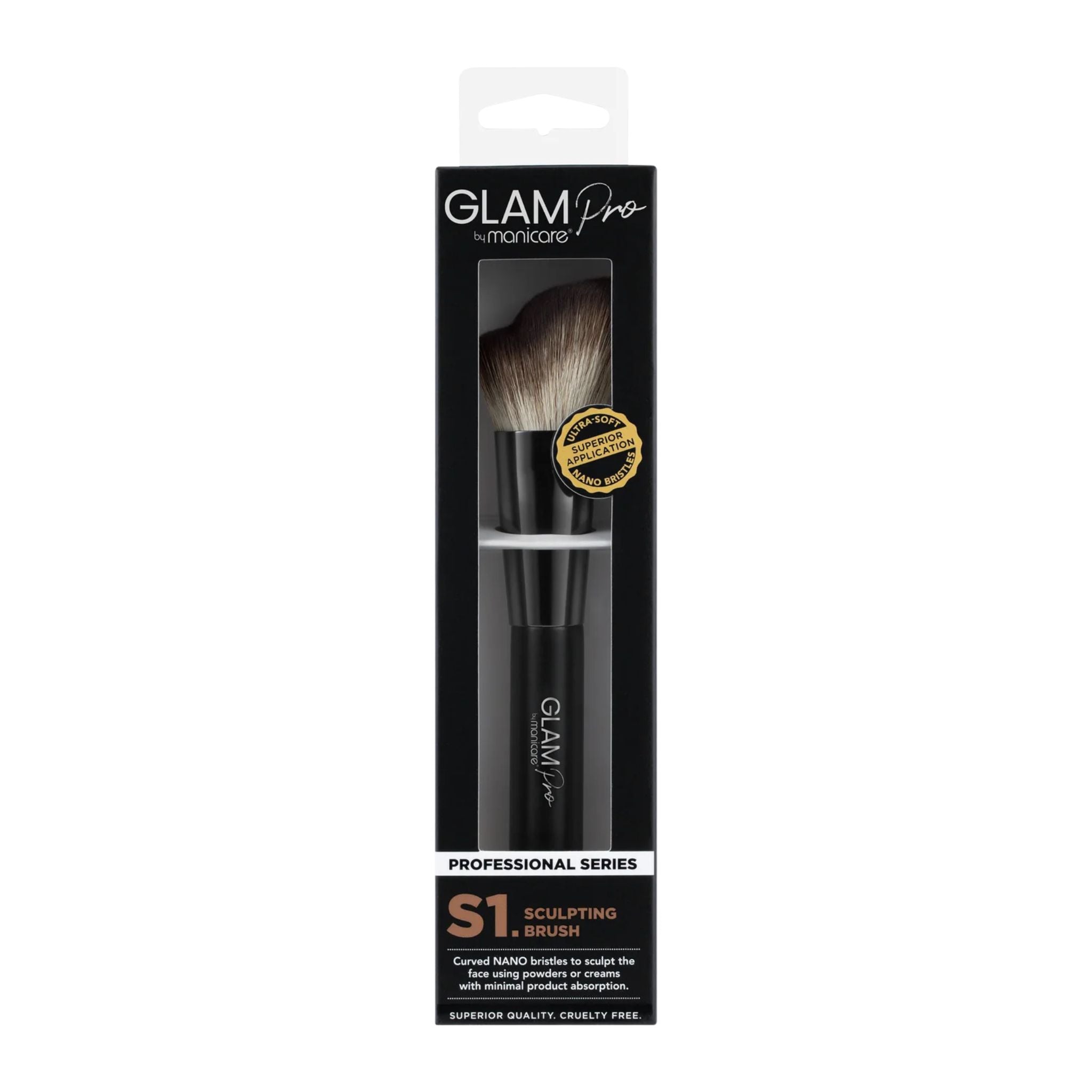 Glam Pro sculpting brush packaging on a white background