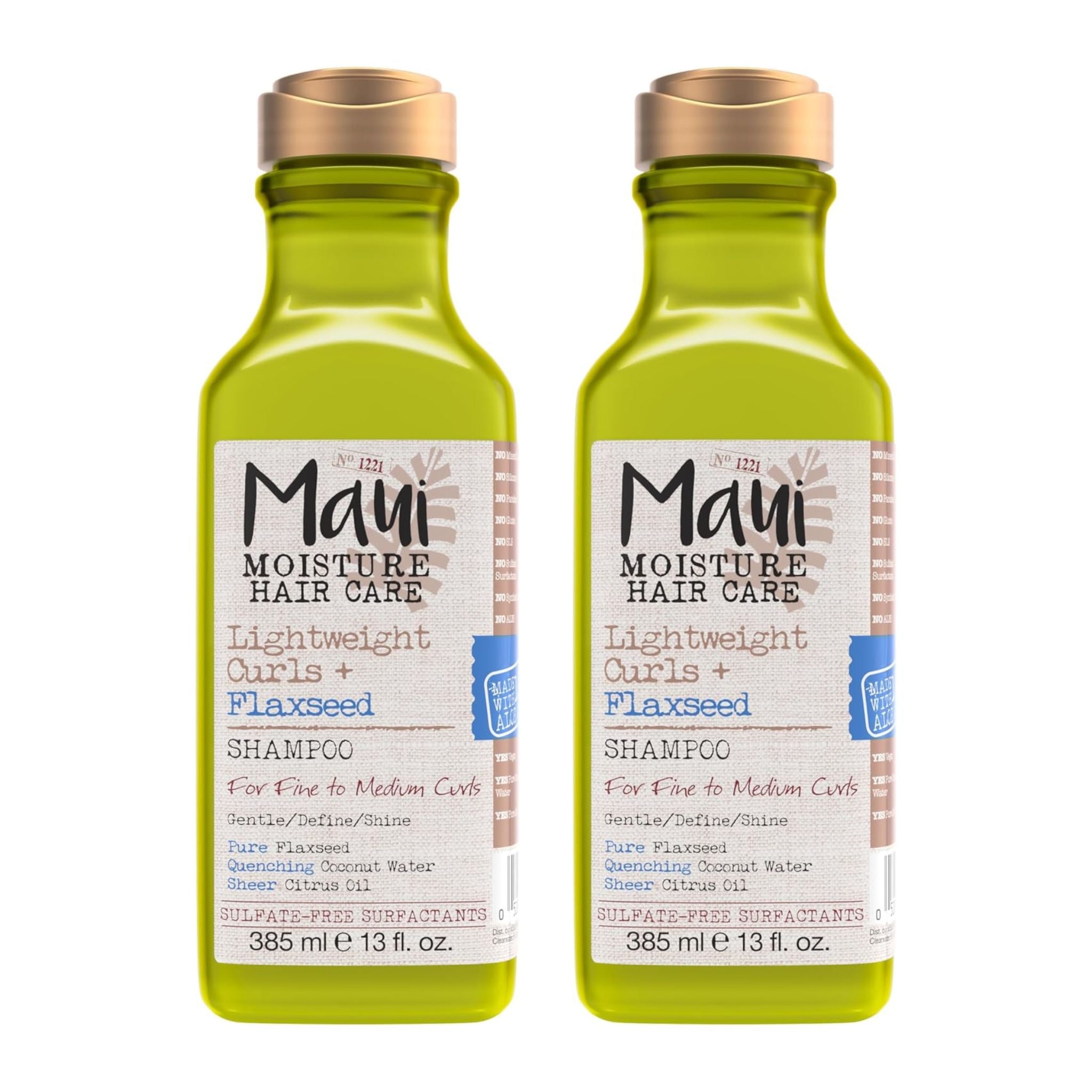 Maui Moisture Nourish & Moisture + Flaxseed Shampoo 2 Pack bottles