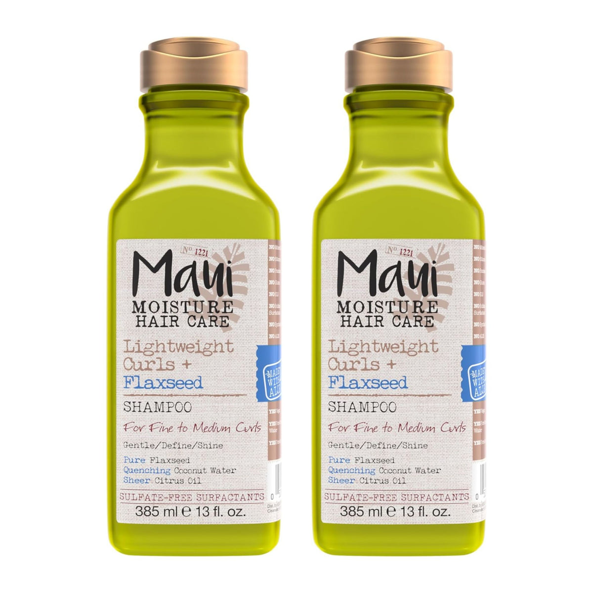 Maui Moisture Nourish & Moisture + Flaxseed Shampoo 2 Pack bottles