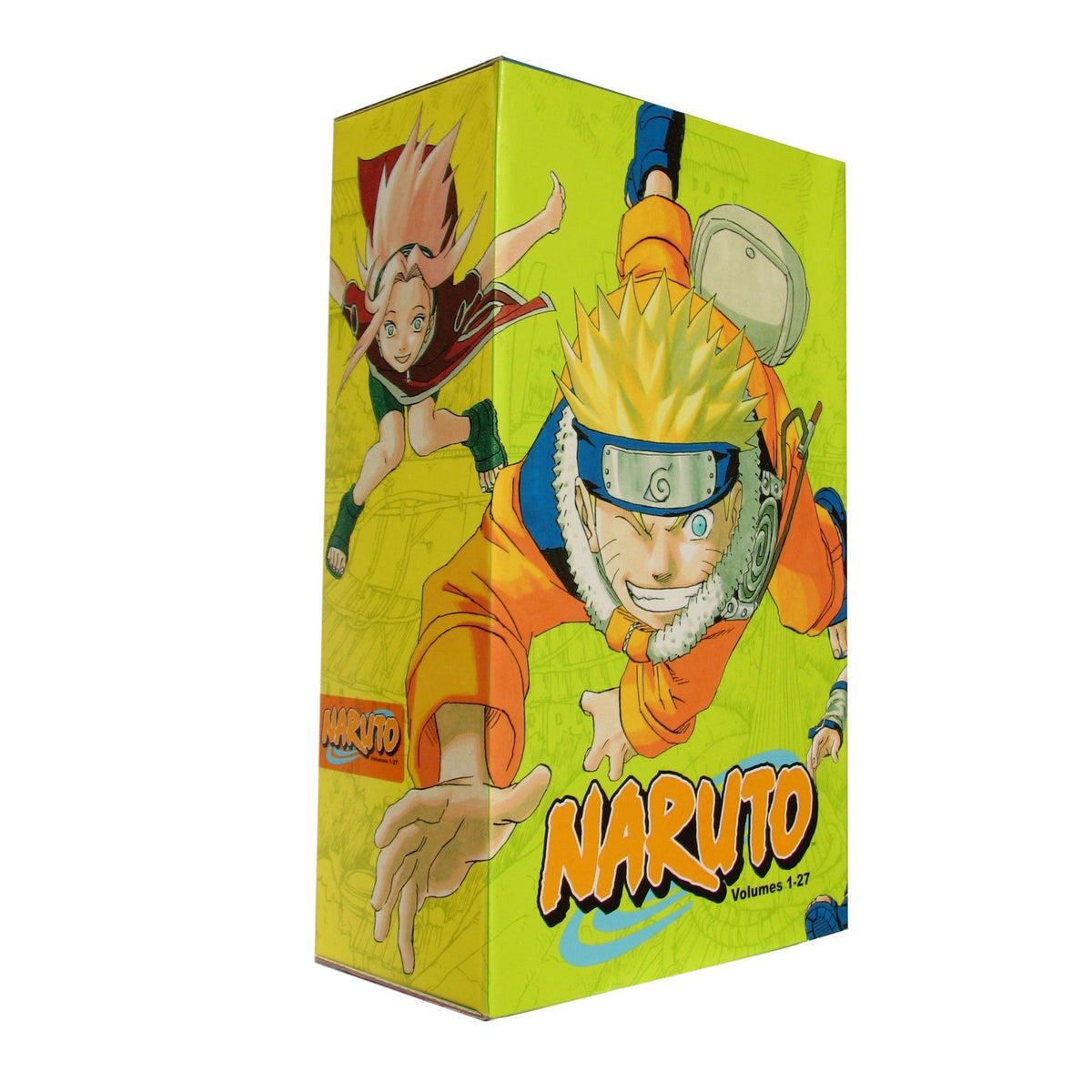 Side panel view of Naruto Box Set 1 displaying character illustrations of Naruto Uzumaki and Gaar