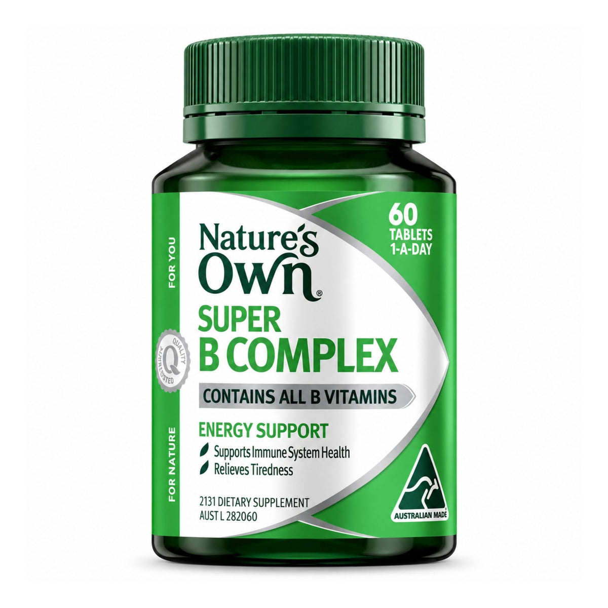 Front bottle of Nature's Own Super B Complex 60 Tablets   