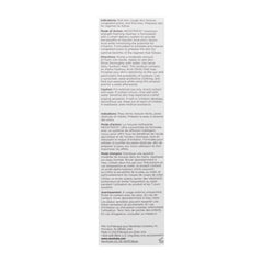 Product label with text on a white background