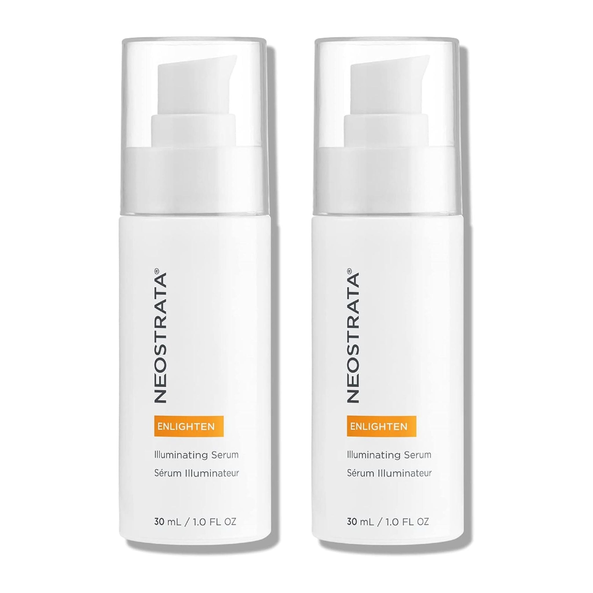 Two bottles of NeoStrata Enlighten Illuminating Serum on a white background
