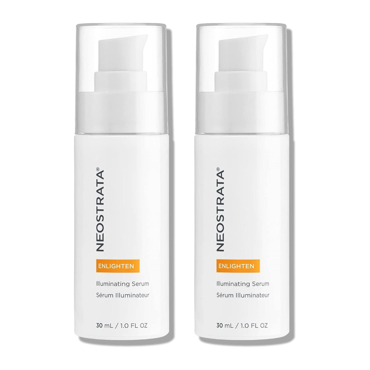 Two bottles of NeoStrata Enlighten Illuminating Serum on a white background