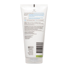 Back view of a skincare product tube with text and a barcode on a white background