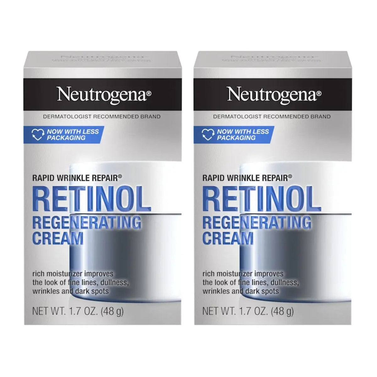 Neutrogena Rapid Wrinkle Repair Retinol Regenerating Cream twin pack anti-wrinkle night cream