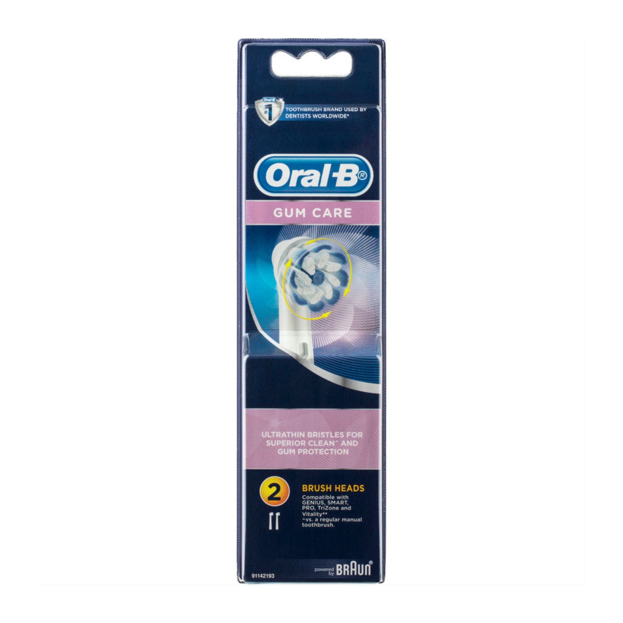 Oral-B gum care brush head packaging on a white background