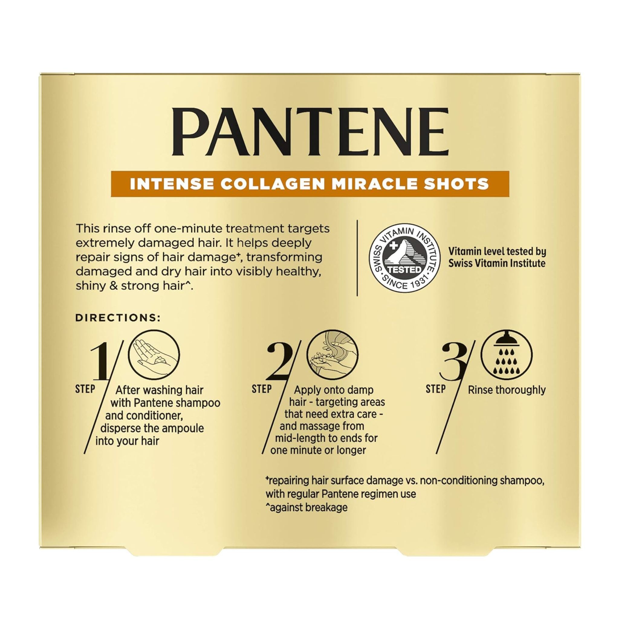 Pantene Intense Collagen Miracle Shots 3×15 mL treatment pack back