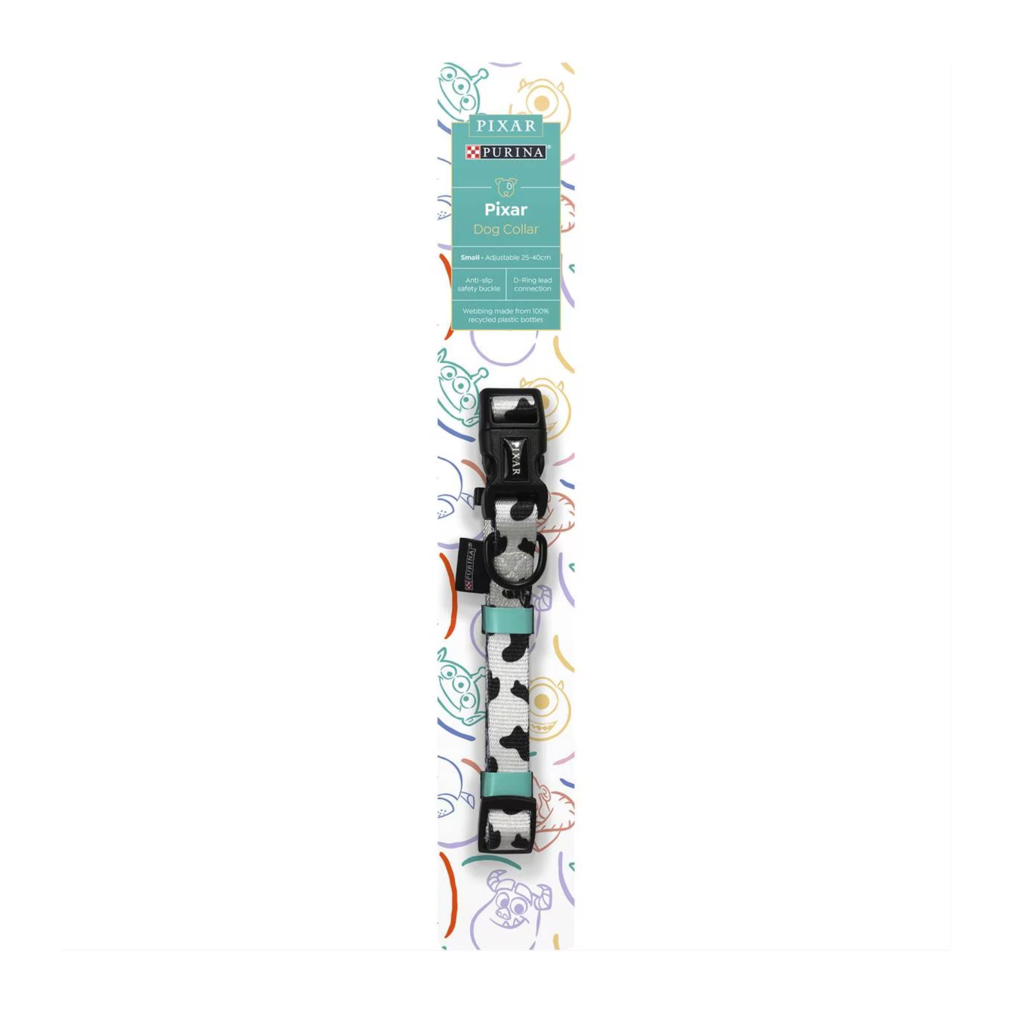 Purina Total Care medium dog collar in Pixar design assorted, full product view