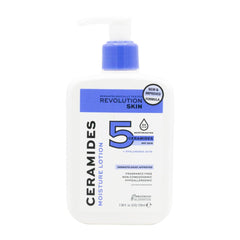 Ceramides moisturizing lotion bottle on a white background
