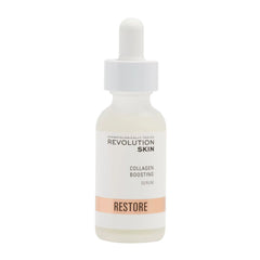 Revolution Skin collagen boosting serum bottle with dropper on a white background