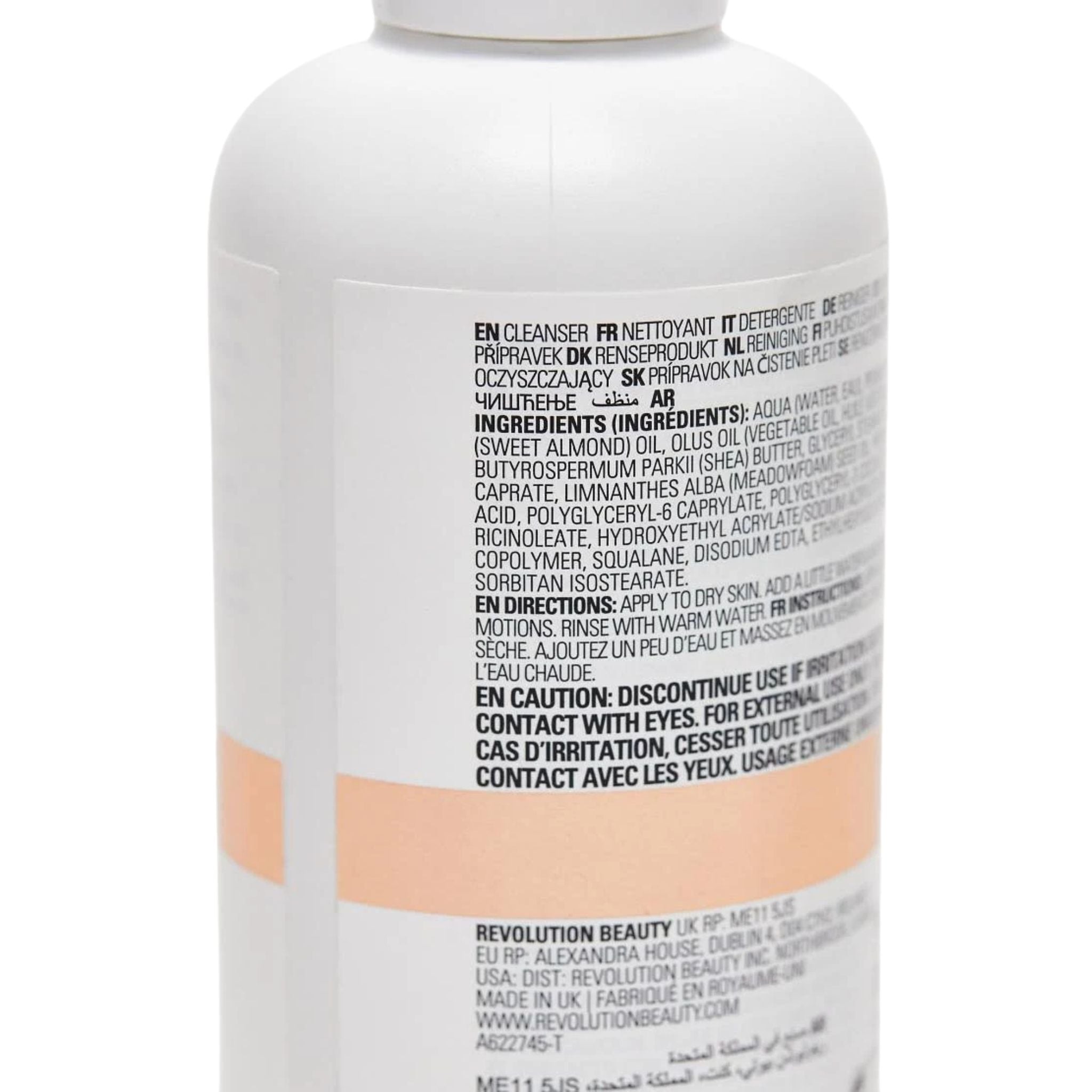 Bottle with a label on a white background
