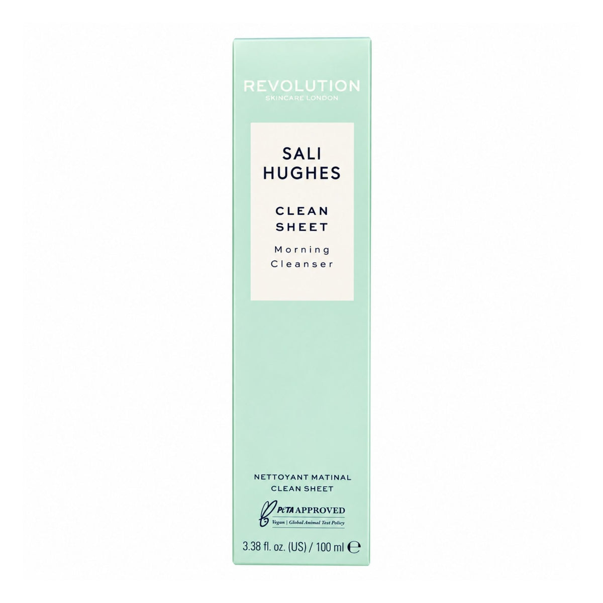 Revolution Skincare Sali Hughes Clean Sheet Morning Cleanser 100ml bottle front view