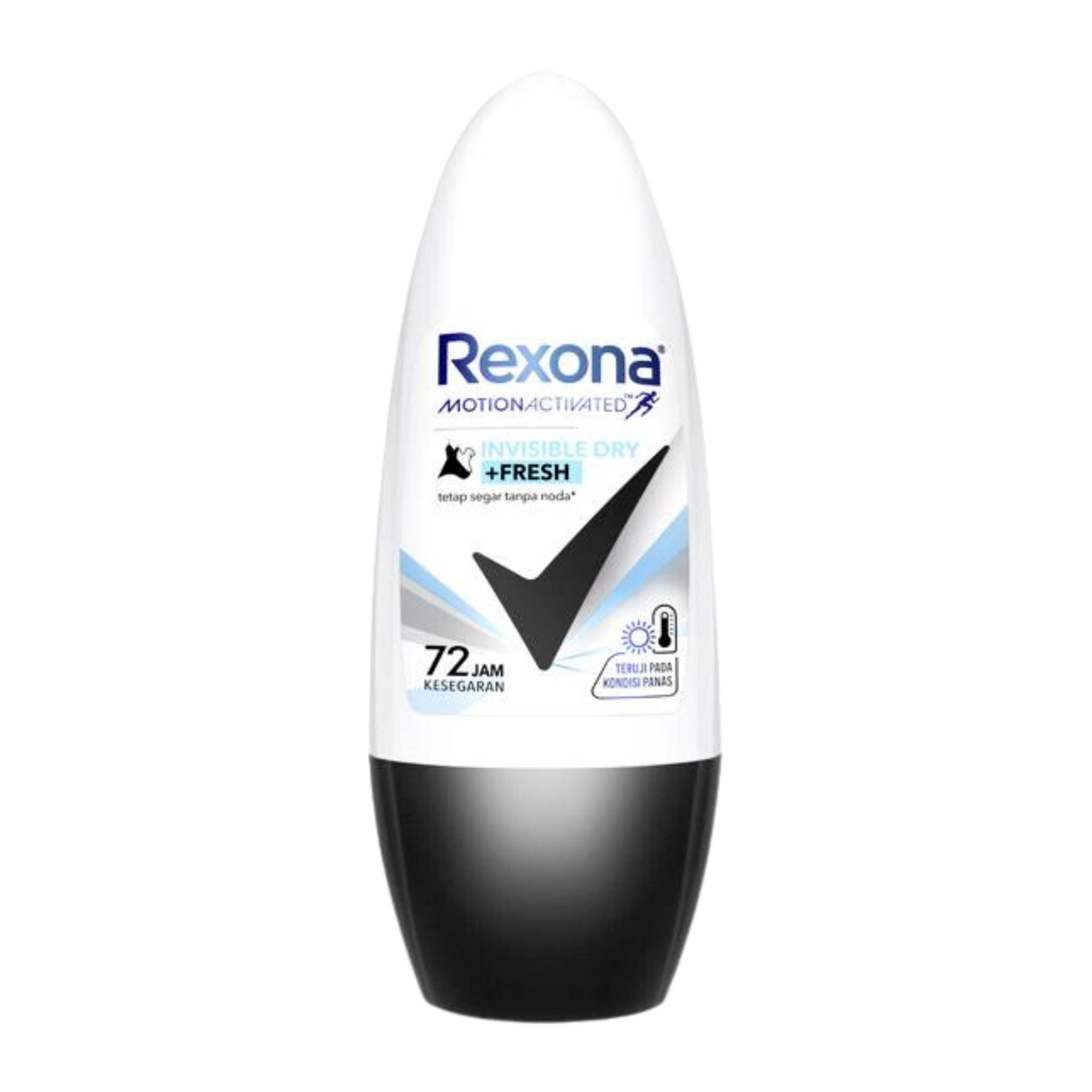 Rexona deodorant roll-on bottle on a white background