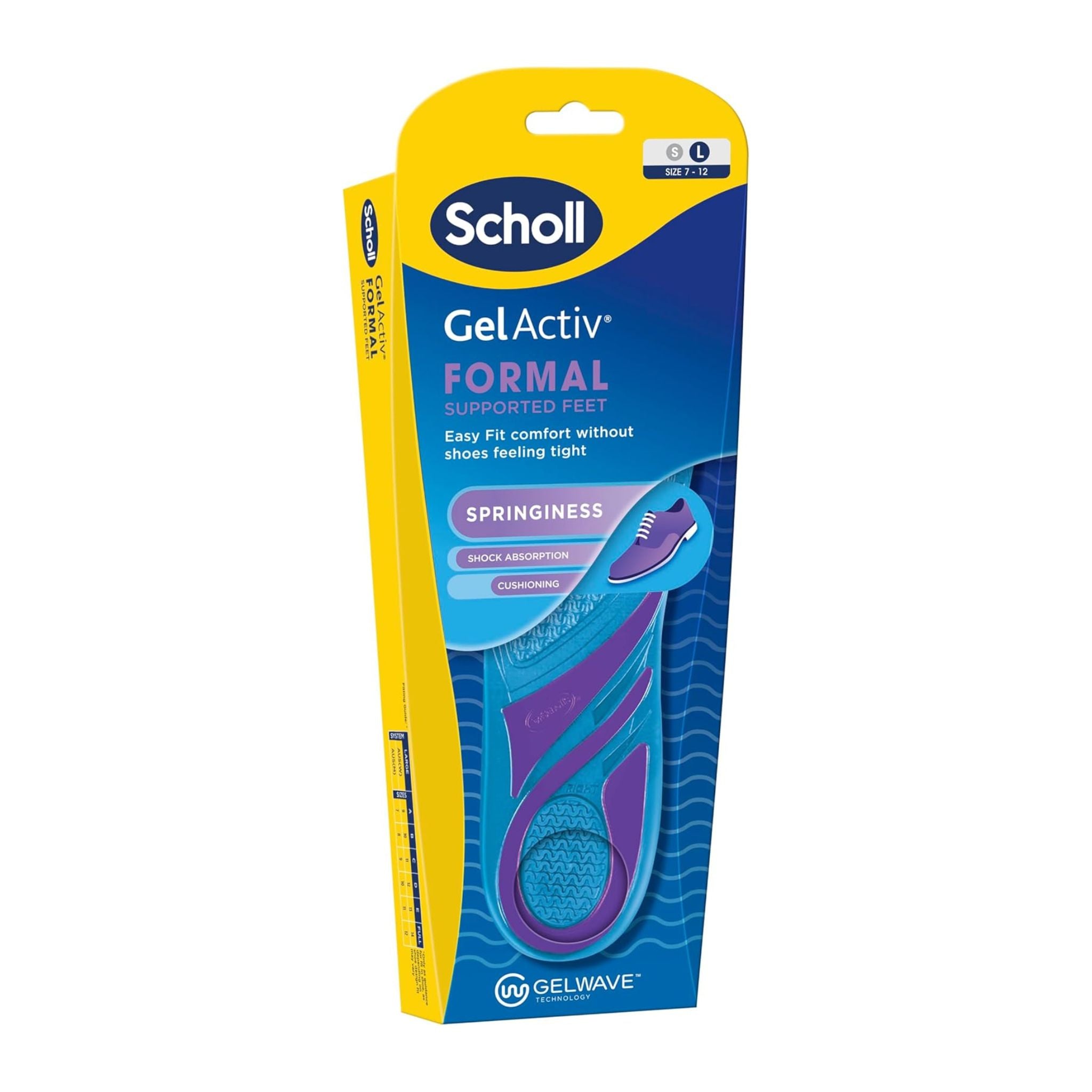 Scholl GelActiv Formal insole packaging on a white background
