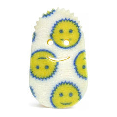Toy hedgehog with smiley face patterns on a white background