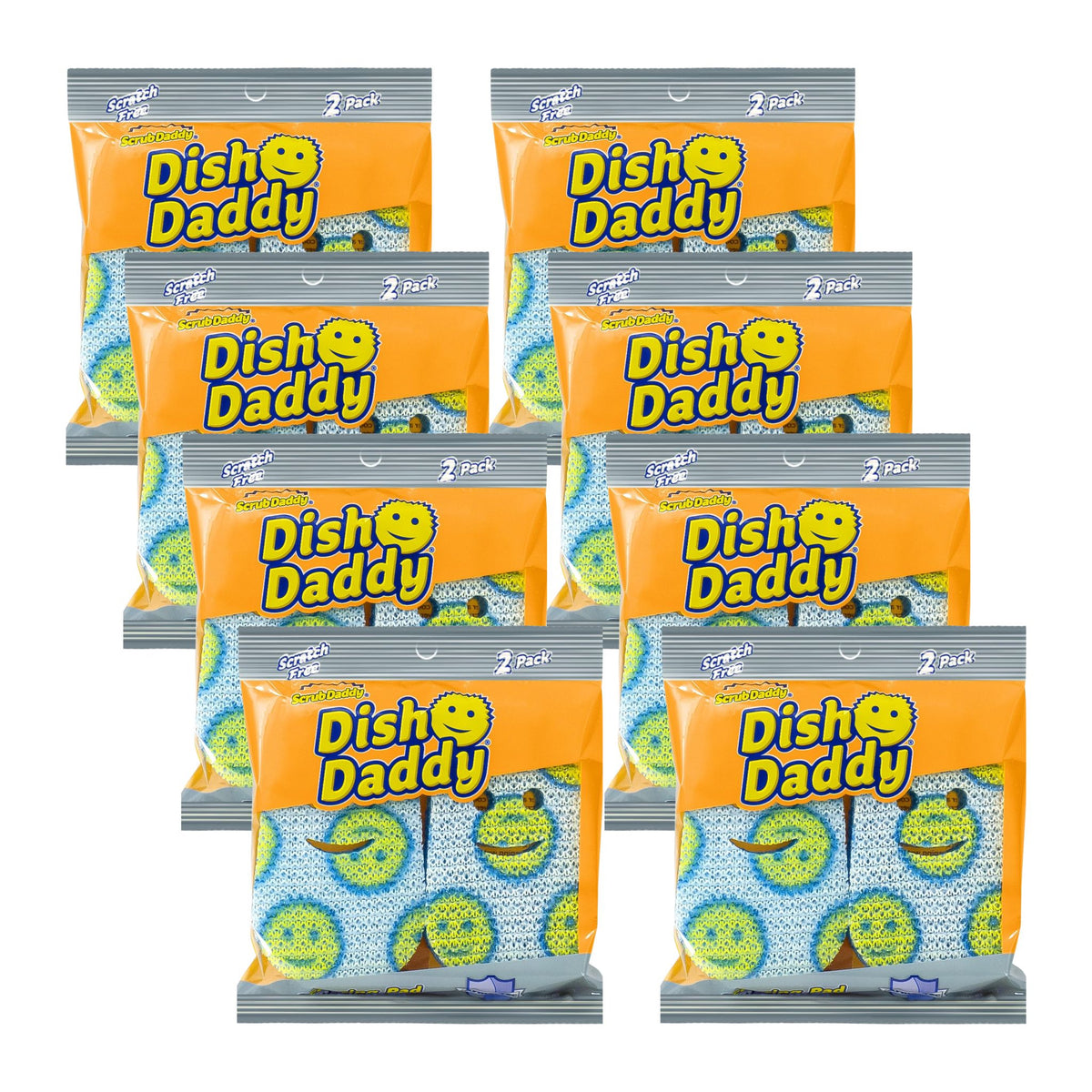 Multiple packages of Dish Daddy on a white background